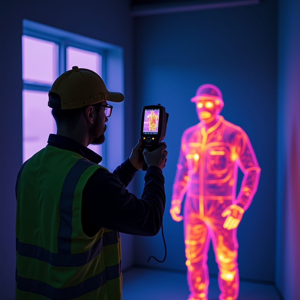 Inspector Shooting Thermal Imagery of His Partner