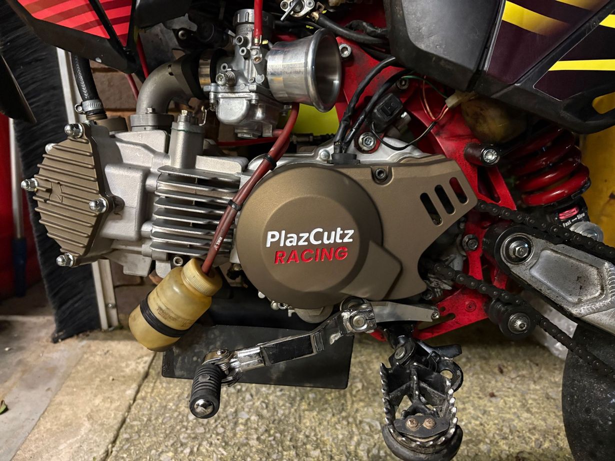 PlazCutz Racing Products are specialist supermoto, supermini and pit bike track racing components cerakote engine covers
