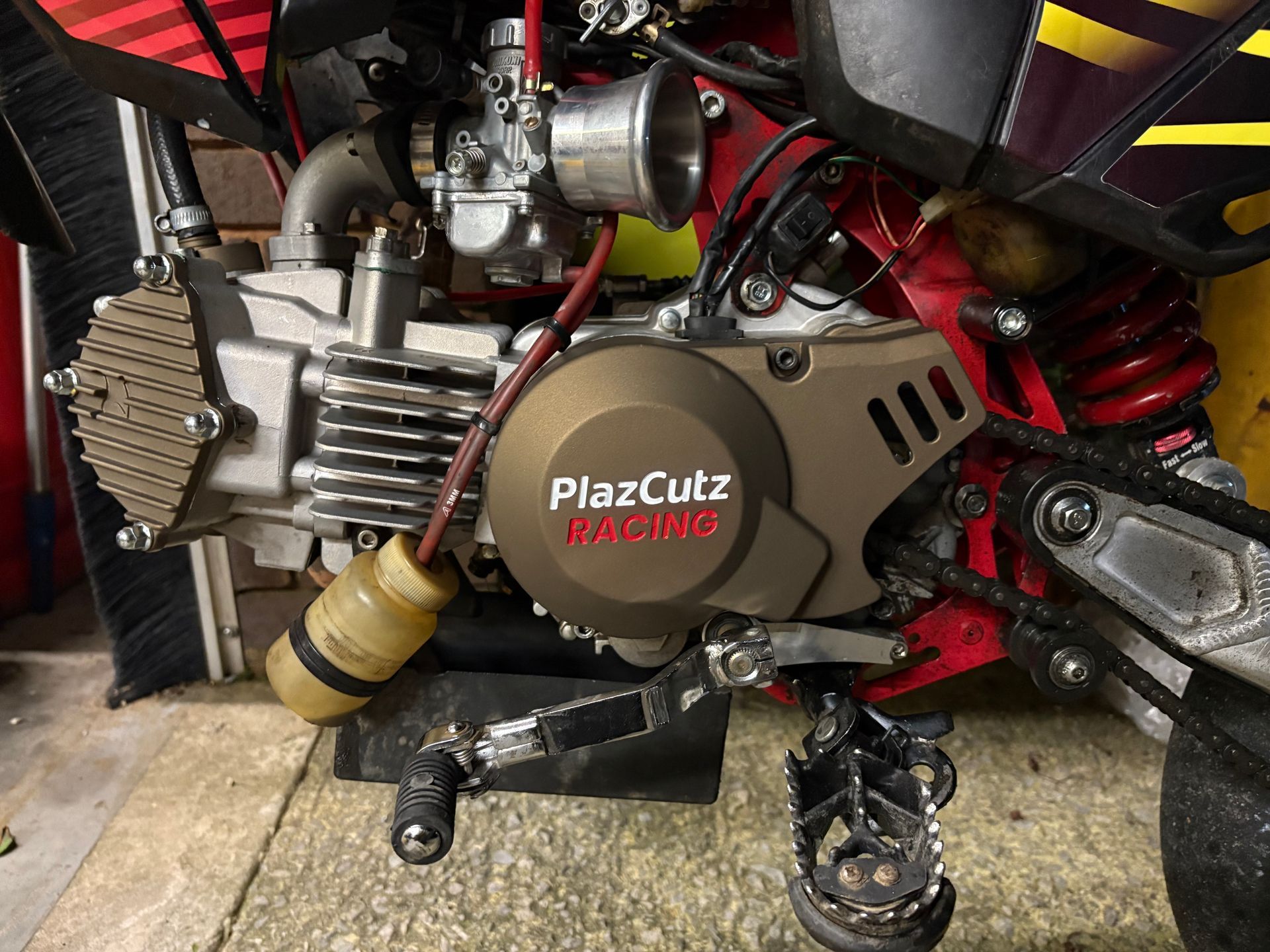 PlazCutz Racing Products are specialist supermoto, supermini and pit bike track racing components cerakote engine covers
