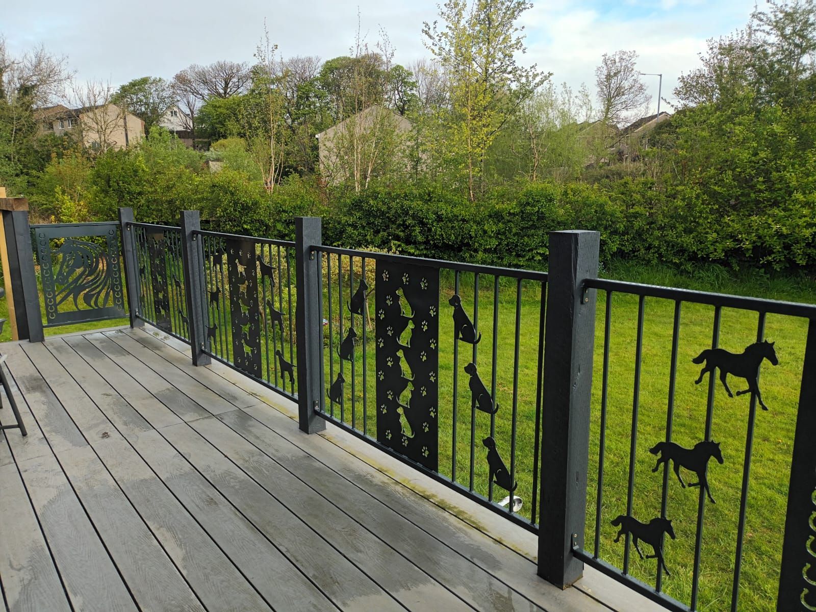 Horse balustrade fence panel cnc plasma cut sign wall art finished installed powder coated