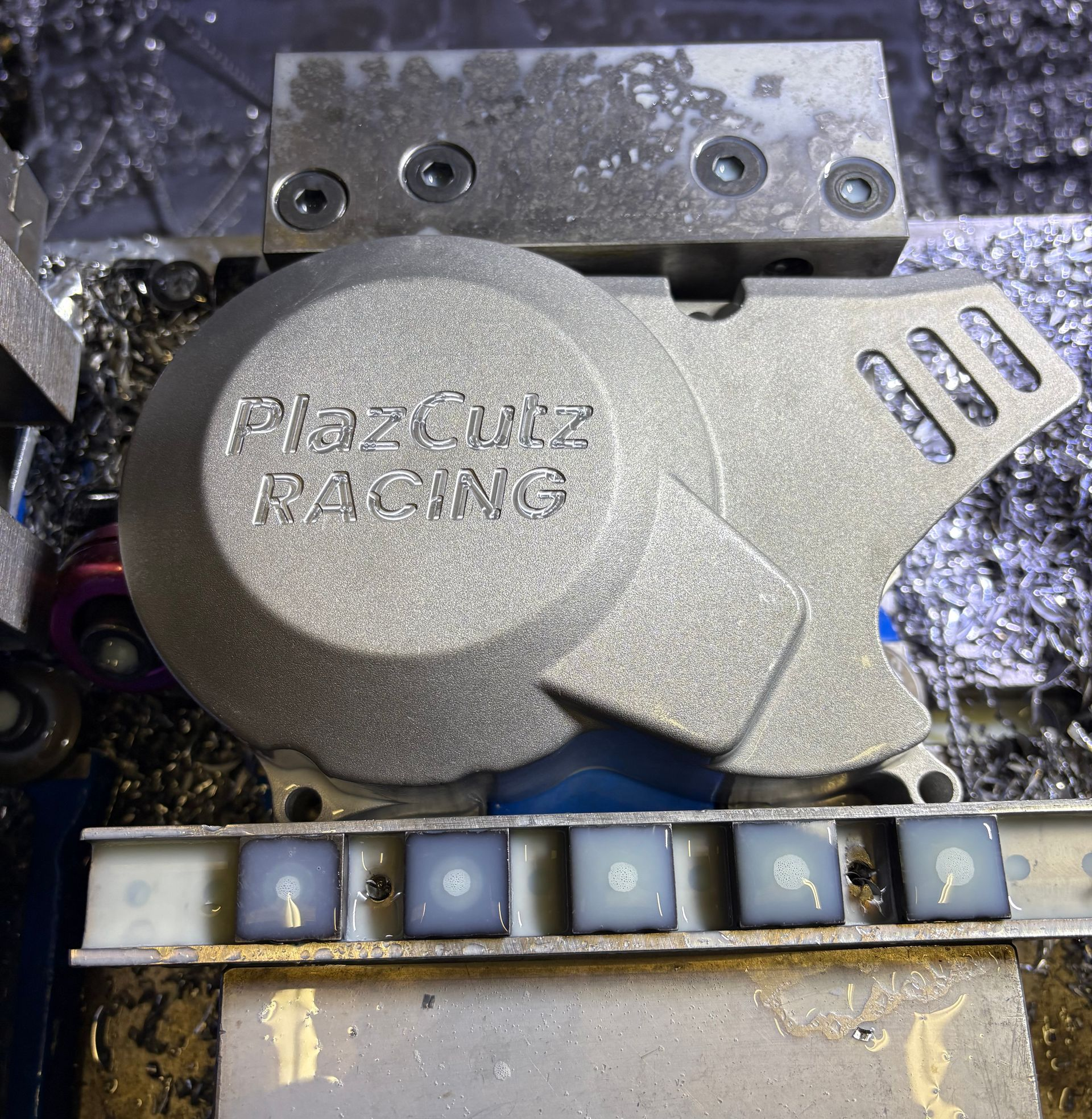 PlazCutz Racing Products are specialist supermoto, supermini and pit bike track racing components cnc machined engraved engine cover
