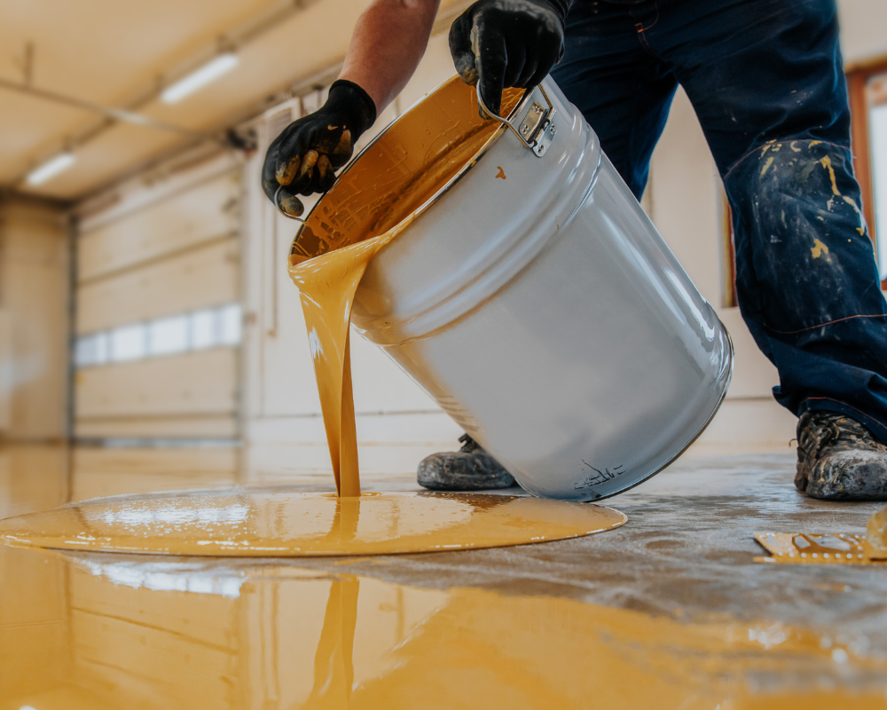 grey stamped sidewalk