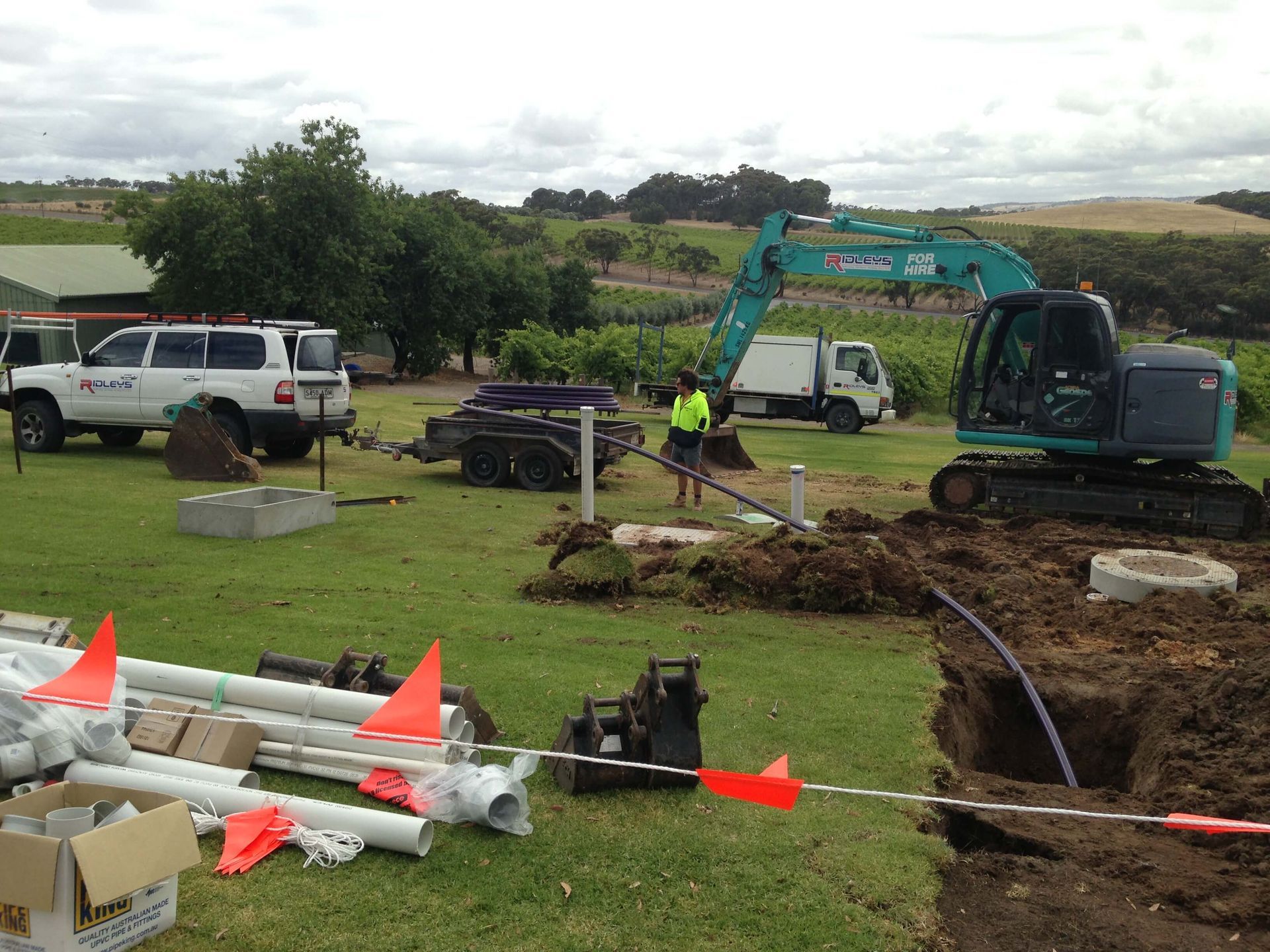 An excavator with the word kobelco on it | Murray Bridge, SA | Ridleys, SA