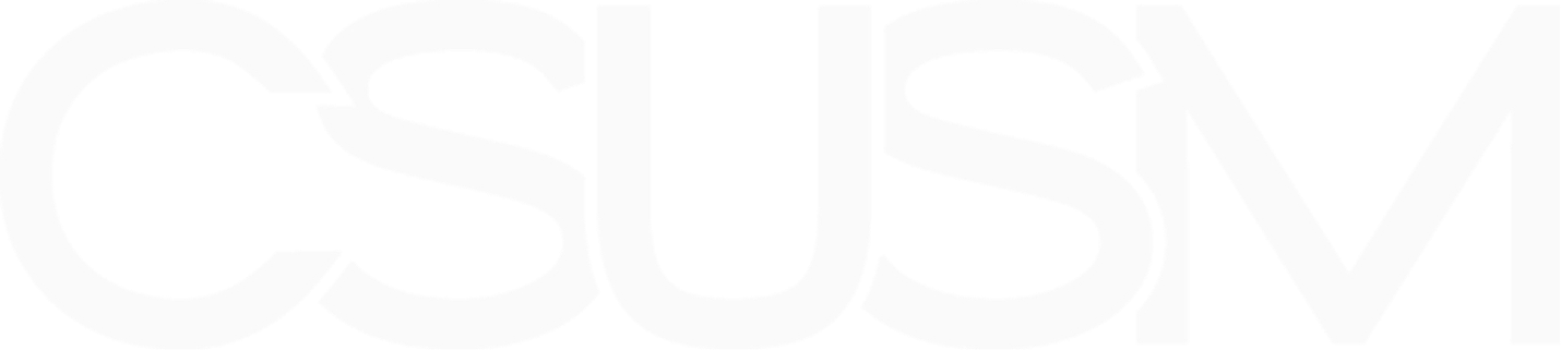 CSUSM logo in white.