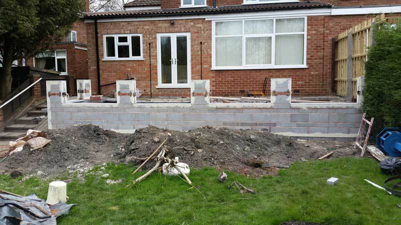 before - garden terrace wall