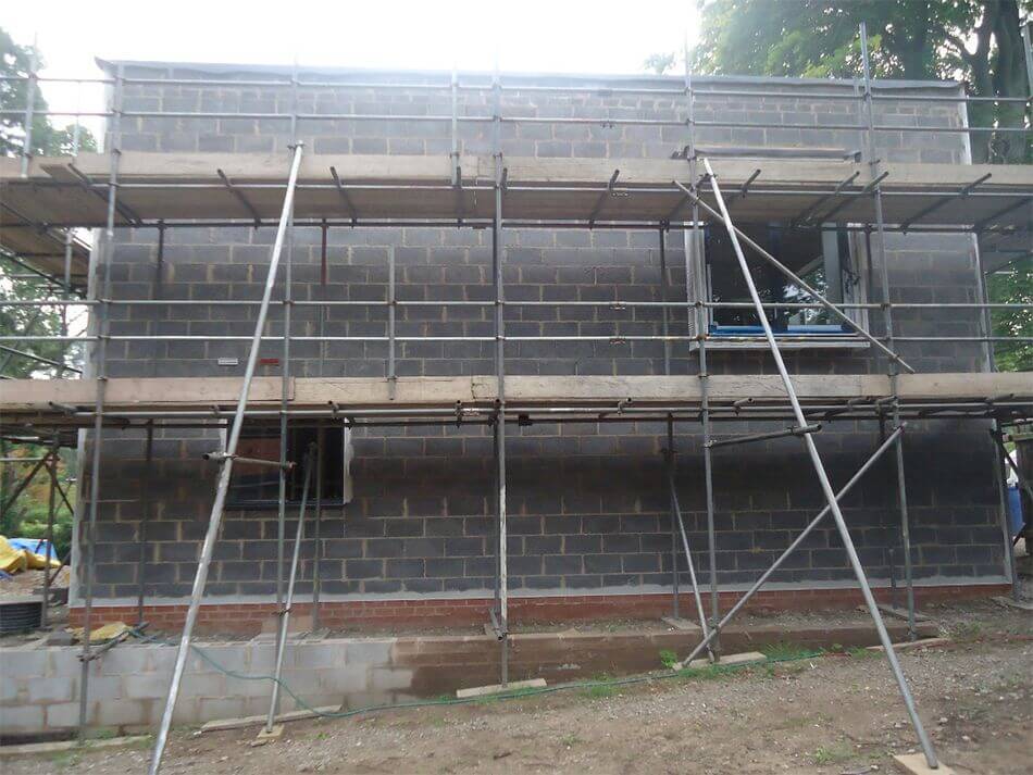 cleaned wall prepared for rendering