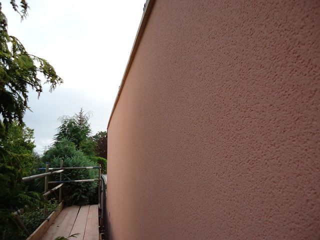 after- rendered house wall