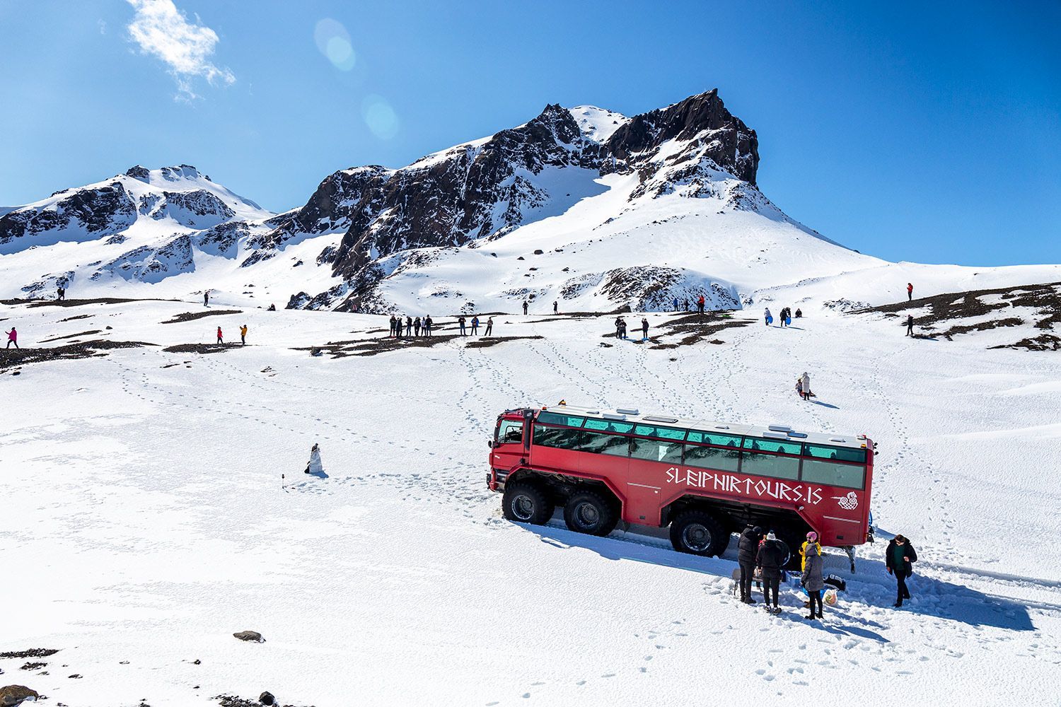 monster truck on red glacier