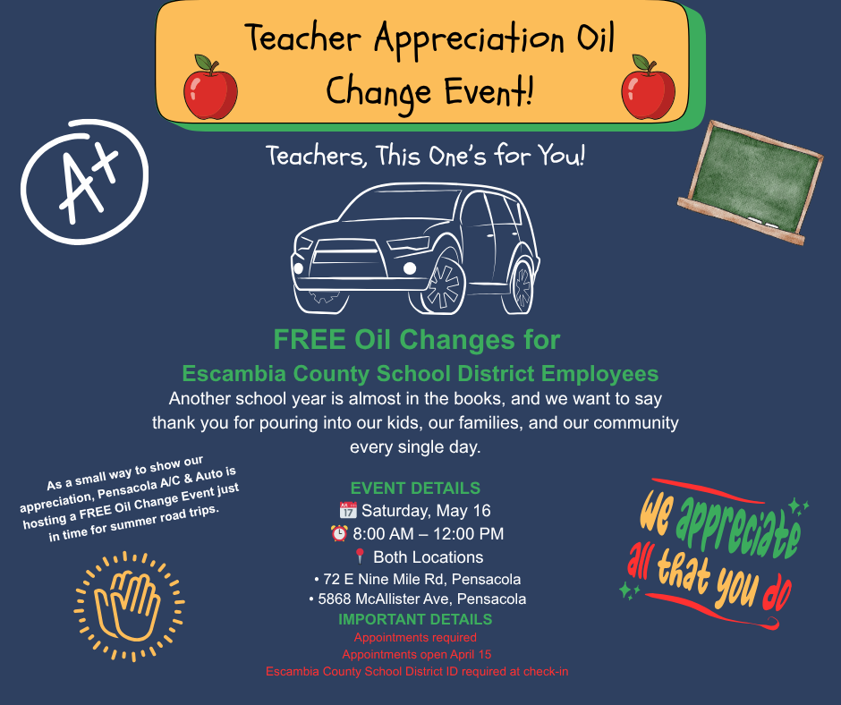 Events | Best Mechanic in Pensacola, FL - Pensacola AC & Auto Service Center