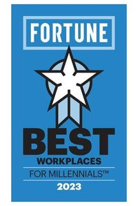 The logo for fortune best workplaces for millennials in 2023