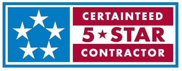 A logo for a certainteed 5 star contractor