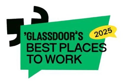 A green sign that says glassdoor 's best places to work