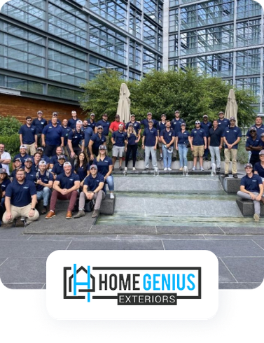 a group of people are posing for a picture in front of a building .
