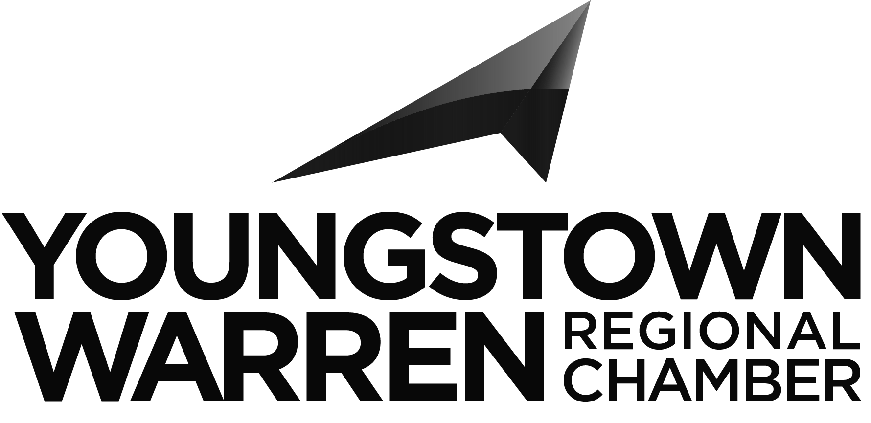 The youngstown warren regional chamber logo is black and white.