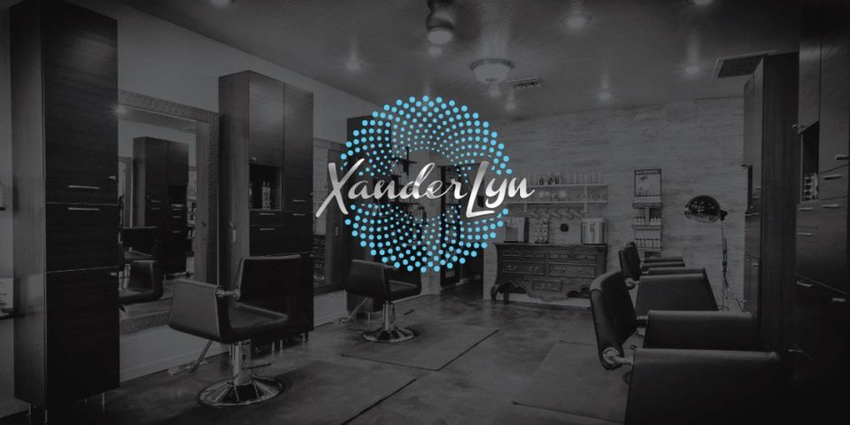 XanderLyn Logo with Salon Interior at the Background — Scottsdale, AZ — XanderLyn Salon