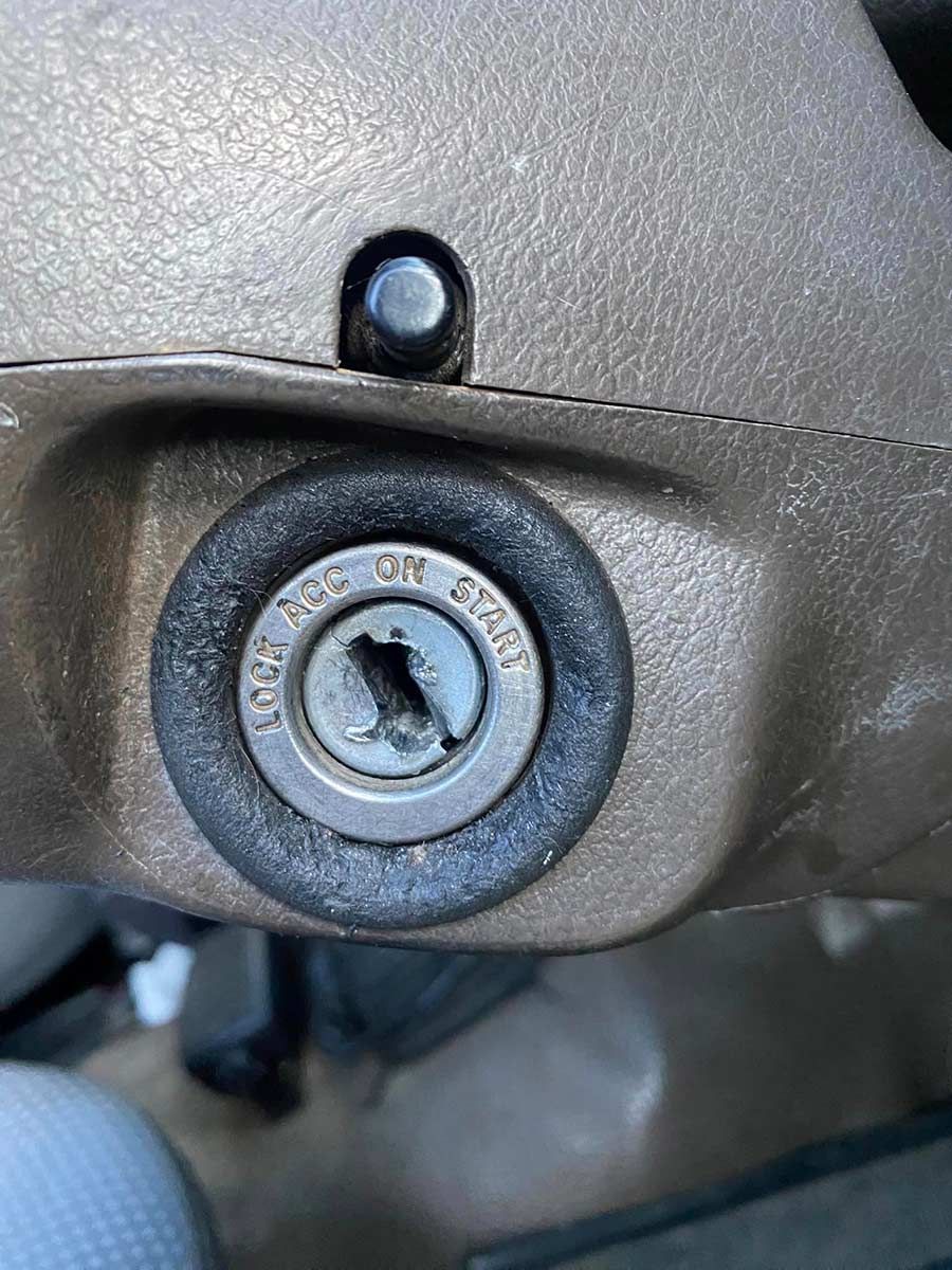 A Close Up Of A Steering Wheel With A Key In It — ClarKEYS Mobile Locksmiths In Winter Valley, VIC