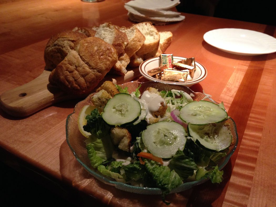 Charlmont Restaurant homemade bread and salad to go with your entree