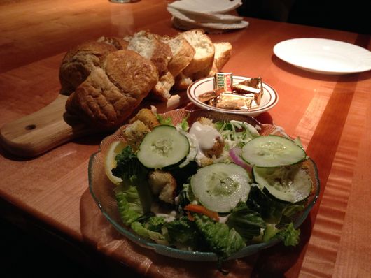Charlmont Restaurant salad and homemade bread