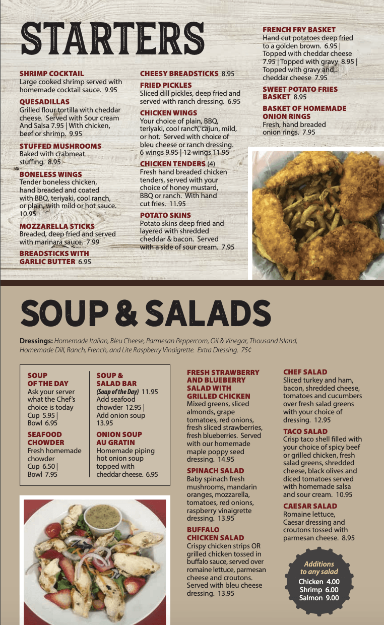 Menu Charlmont Restaurant