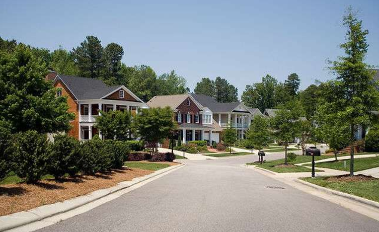 Suburban Street With Houses; Sunny Day, Trees, Blue Sky — NatureWise Pest Control In Port Macquarie, NSW