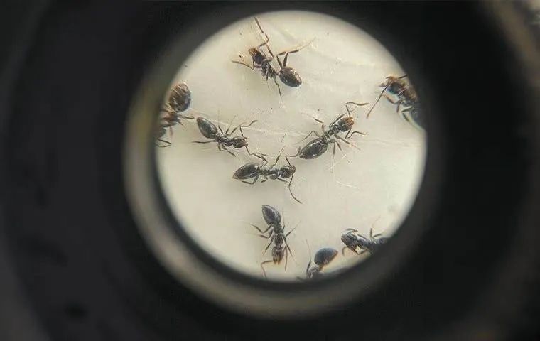 white footed ant under microscope pest control port macquarie
