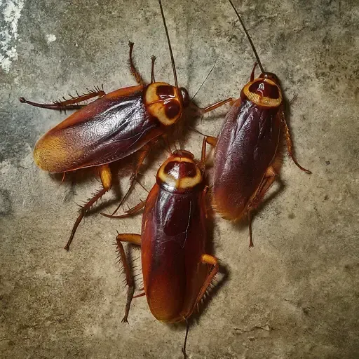 Three Cockroaches With Dark Brown Bodies — NatureWise Pest Control In Port Macquarie, NSW