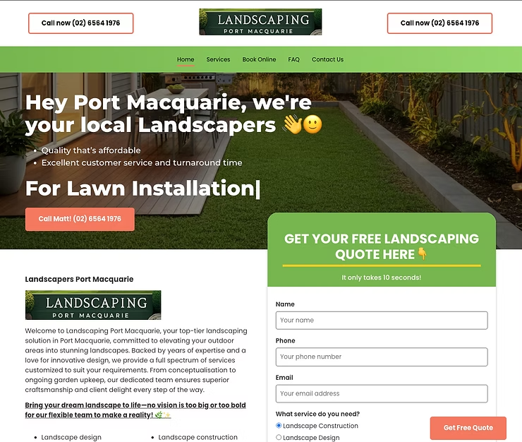 Website Promoting Landscaping Services in Port Macquarie — NatureWise Pest Control In Port Macquarie, NSW