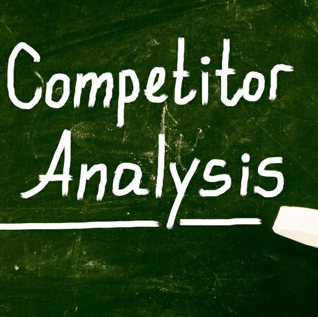 competitor analysis concept competitor analysis words on chalk board