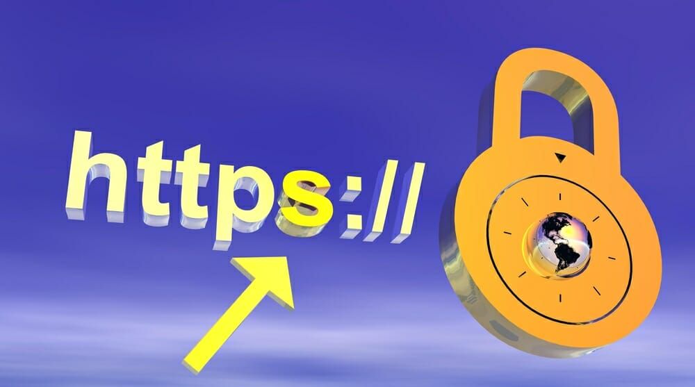 Internet secure address with padlock https secure website URL