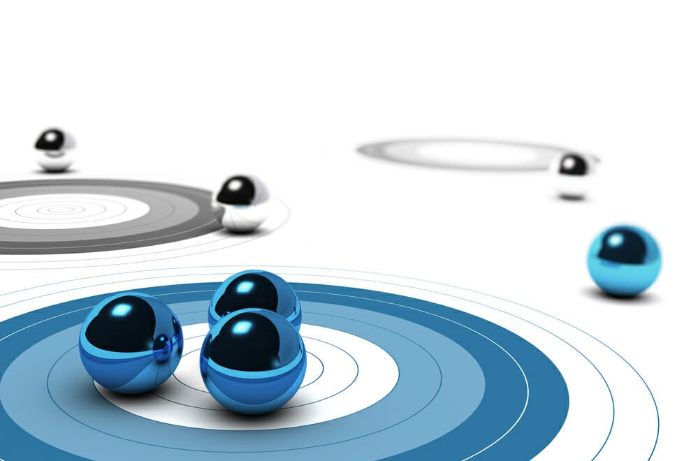 Marketing Core Target Concept marketing core target with marbles