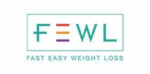 The logo for fewl is a fast easy weight loss program.