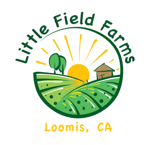 A logo for little field farms in loomis ca