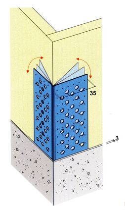 Eckenschutz für Gipskartonplatten mit variablem Winkel aus verzinktem Blech