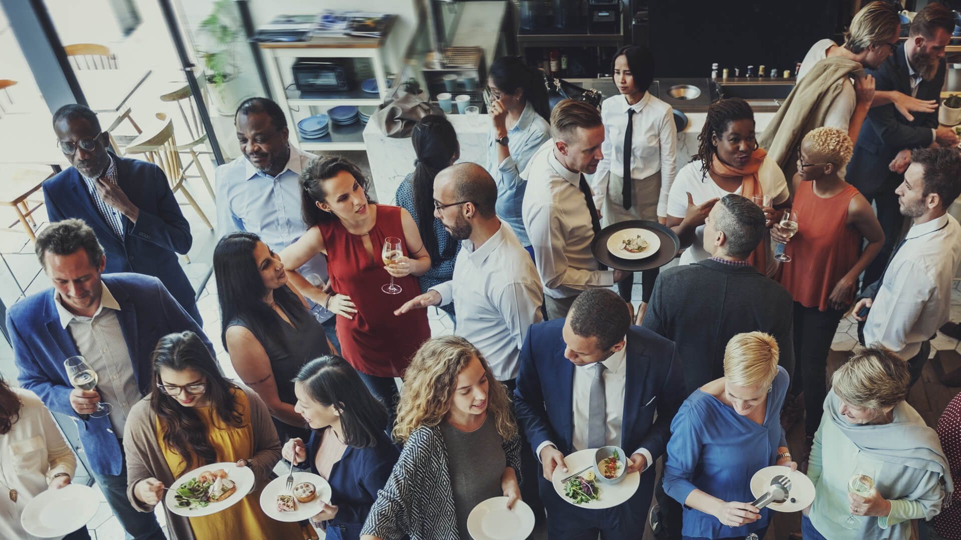 People at a networking event.