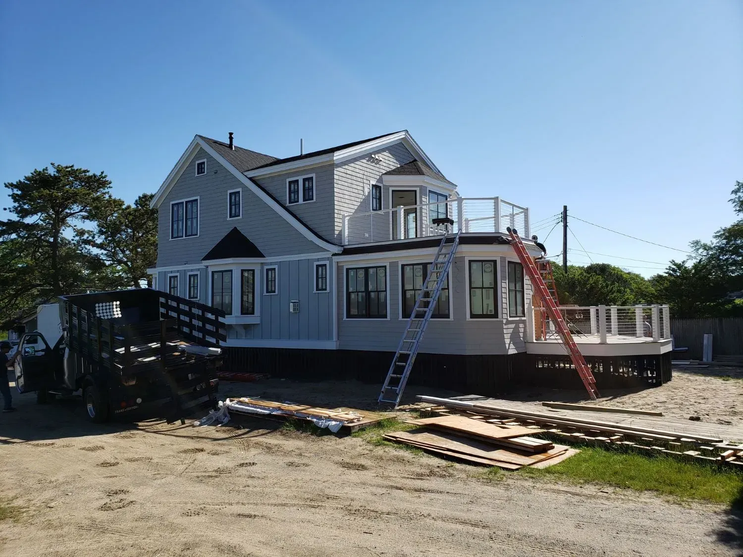A large house is being moved to a new location