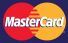 A close up of a mastercard logo on a blue background.