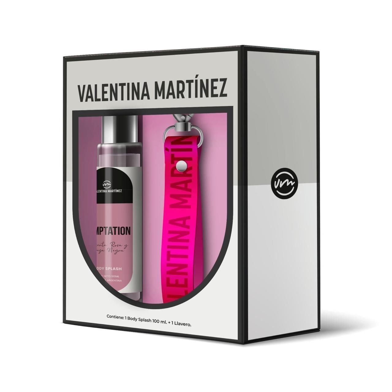 Tres llaveros con el nombre de Valentina Martin.