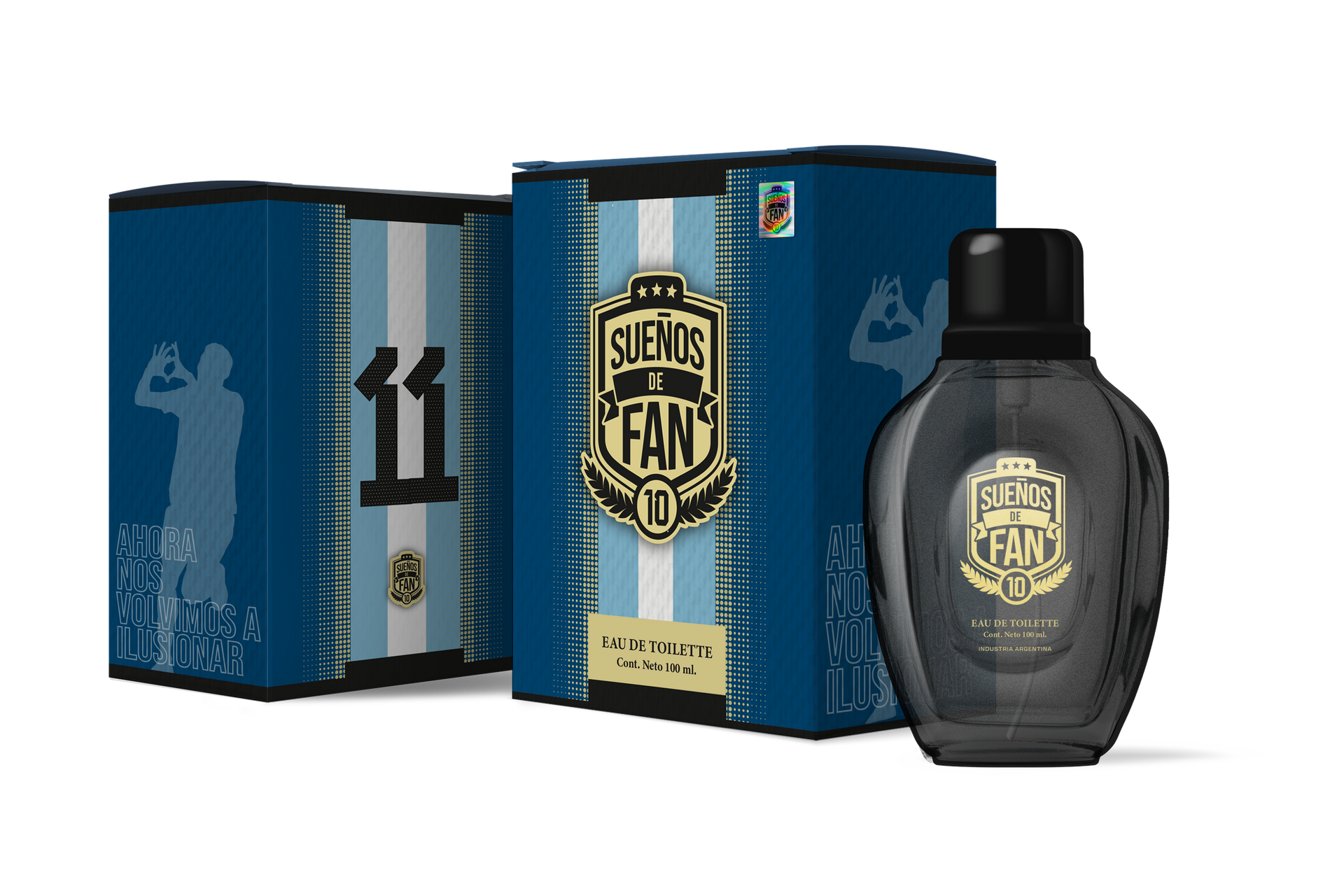 Hay una botella de perfume al lado de una caja con el número 10 en ella.