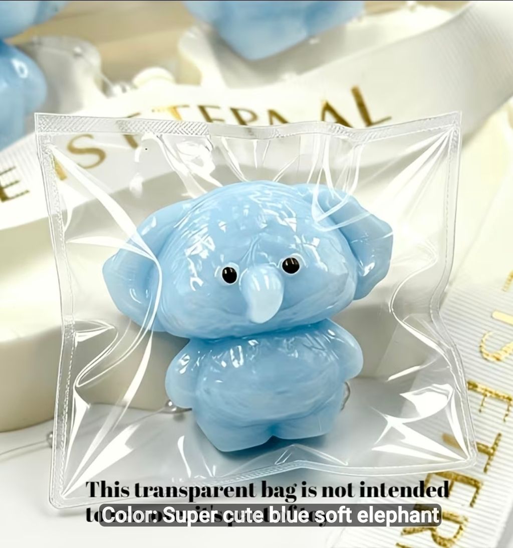 Blue Elephant Squeeze Toy