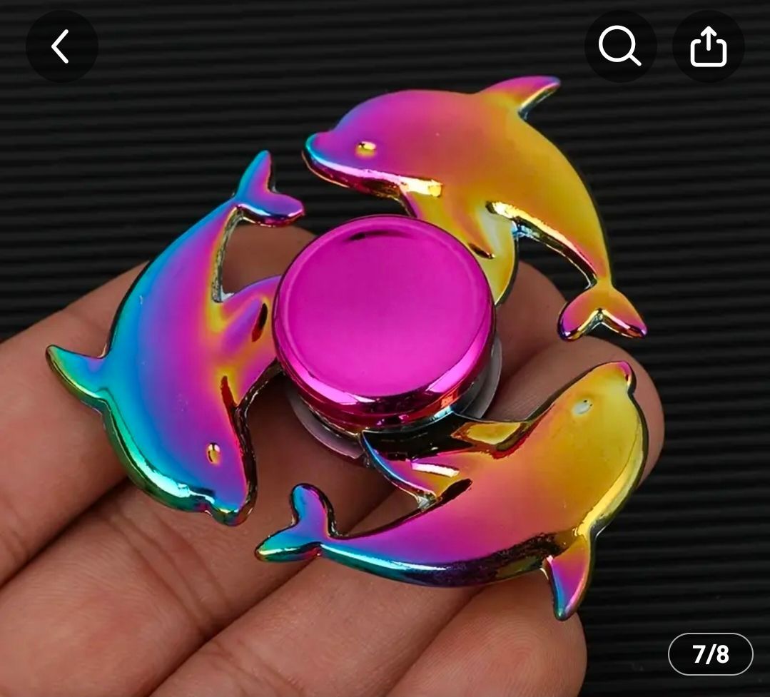 Dolphin-Shaped Zinc Alloy Fidget Spinner - Vibrant