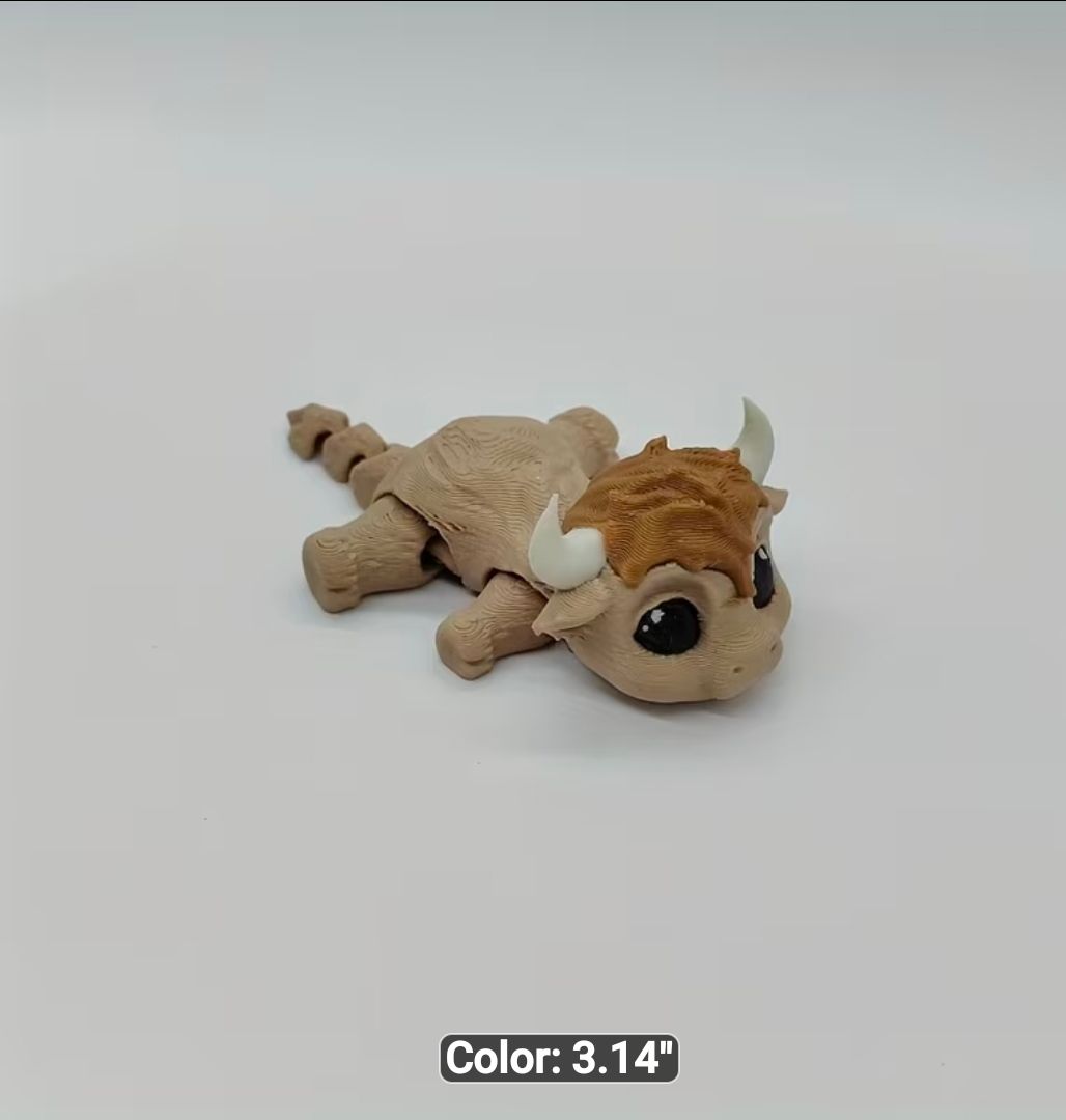 3D Printed Highland Cow Sculpture