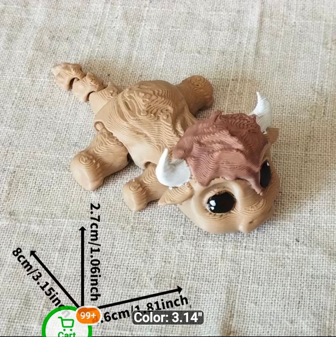 3D Printed Highland Cow Sculpture