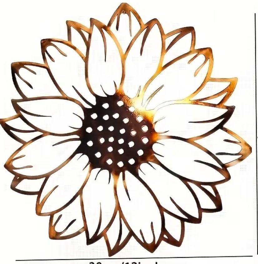Vintage Metal Sunflower Wall Art Decor