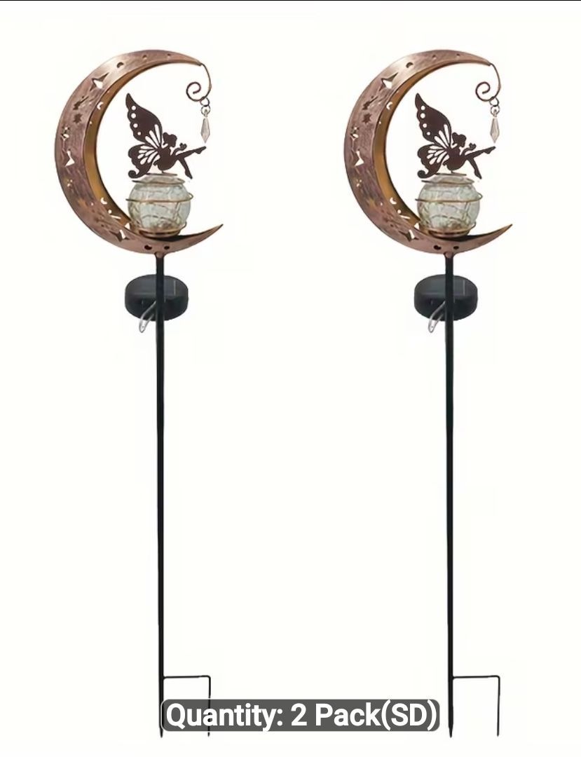 2 pc Solar Moon Fairy Garden Lamp