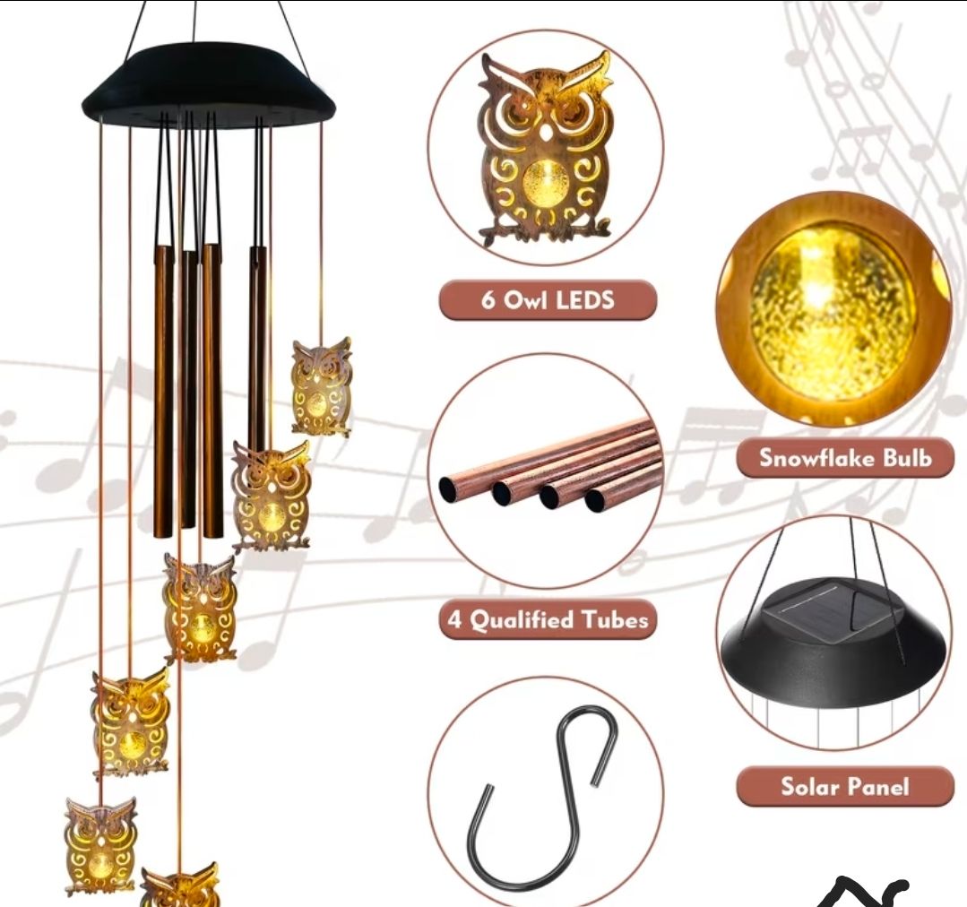 Outdoor Solar-Powered Wind Chimes