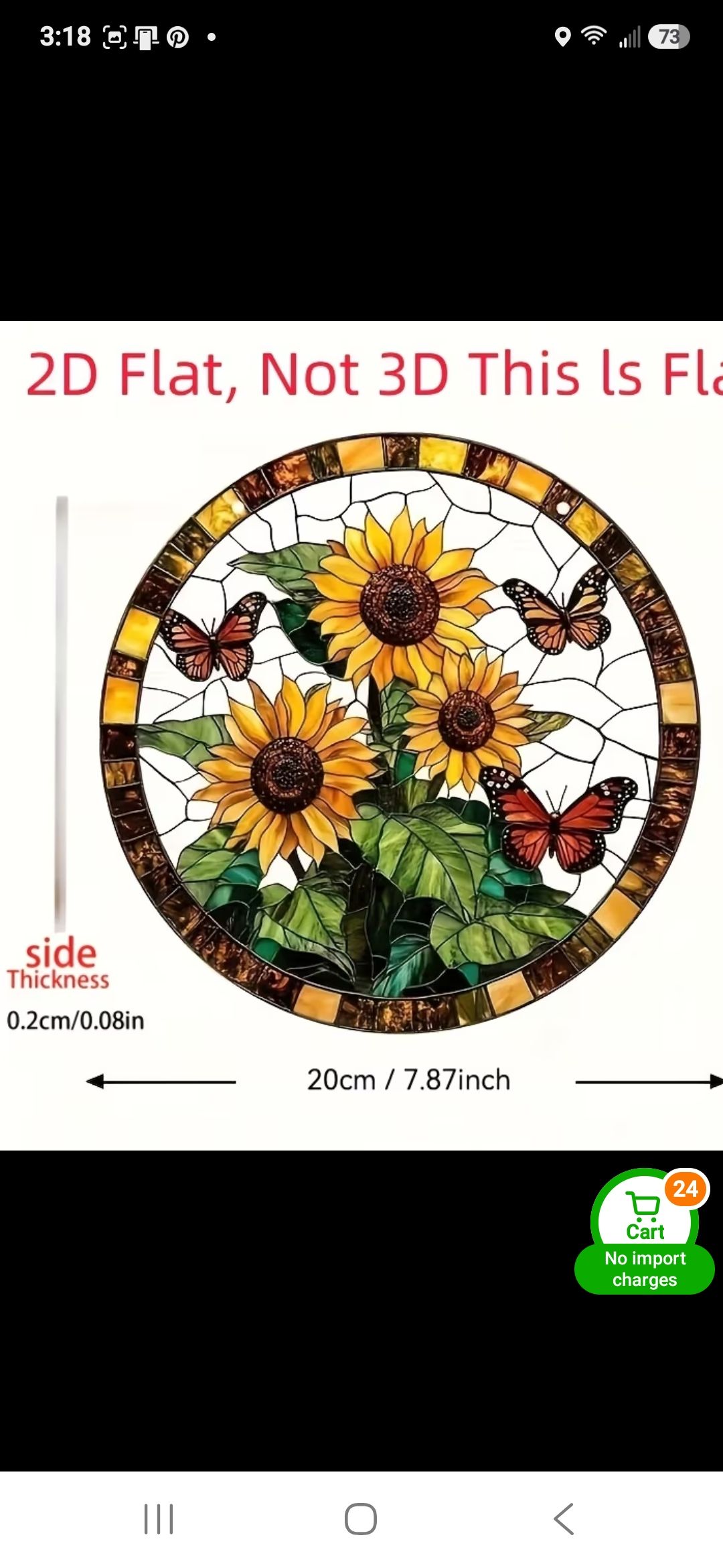 2D Butterfly and Sunflower Sun Catcher