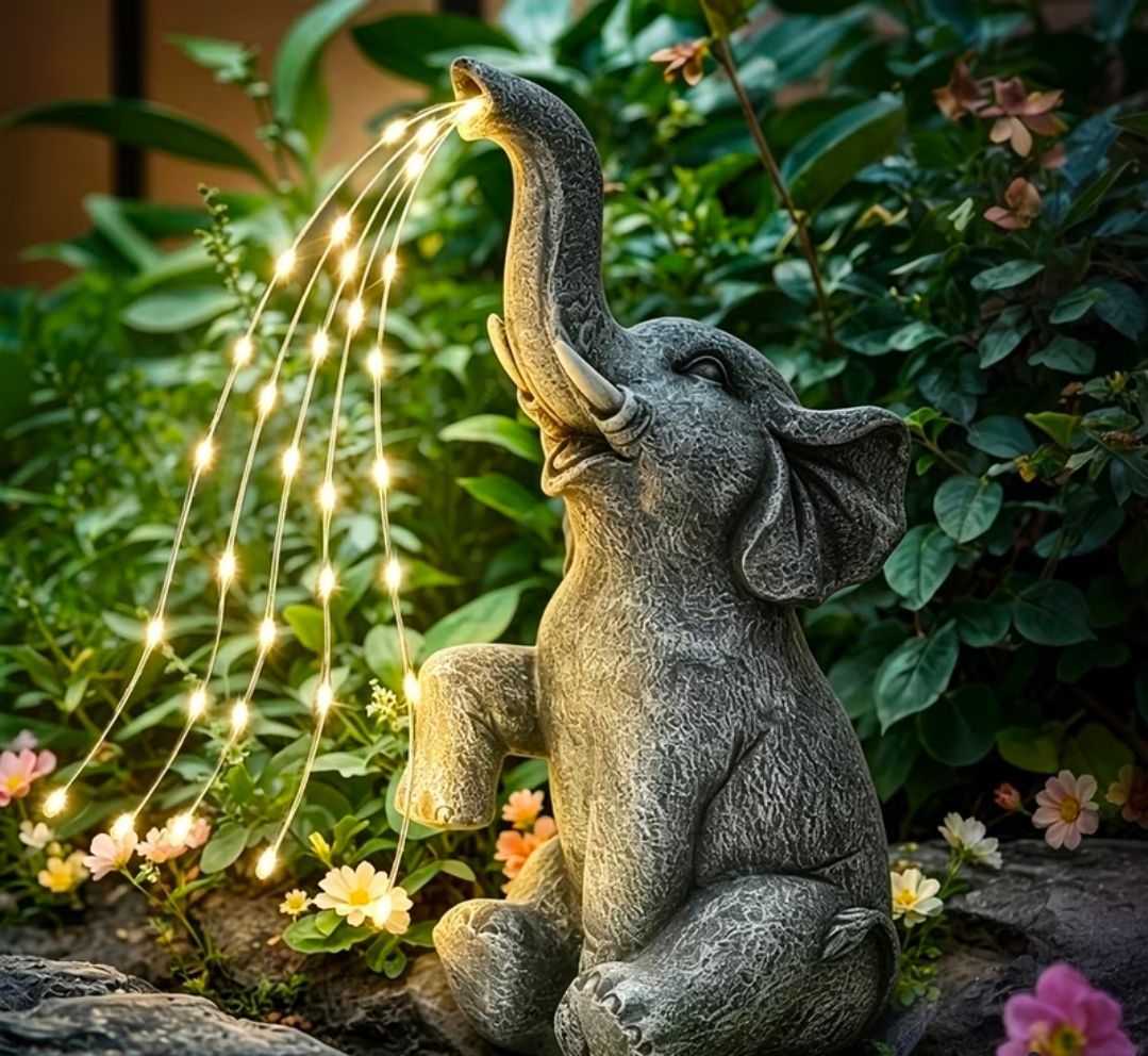 Water Spraying Elephant Sculpture