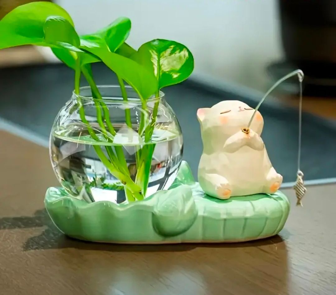 Copy of Cute Ceramic Cat Hydroponic Flower Pot