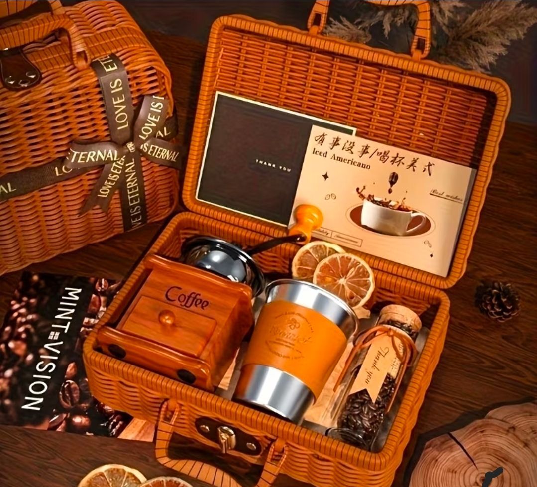 Hand Grinder Coffee Machine Outdoor Coffee Set, Vintage