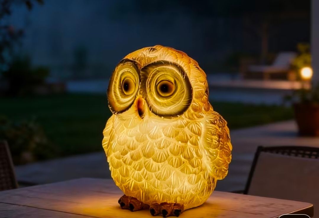 Solar Owl Garden Statue Light